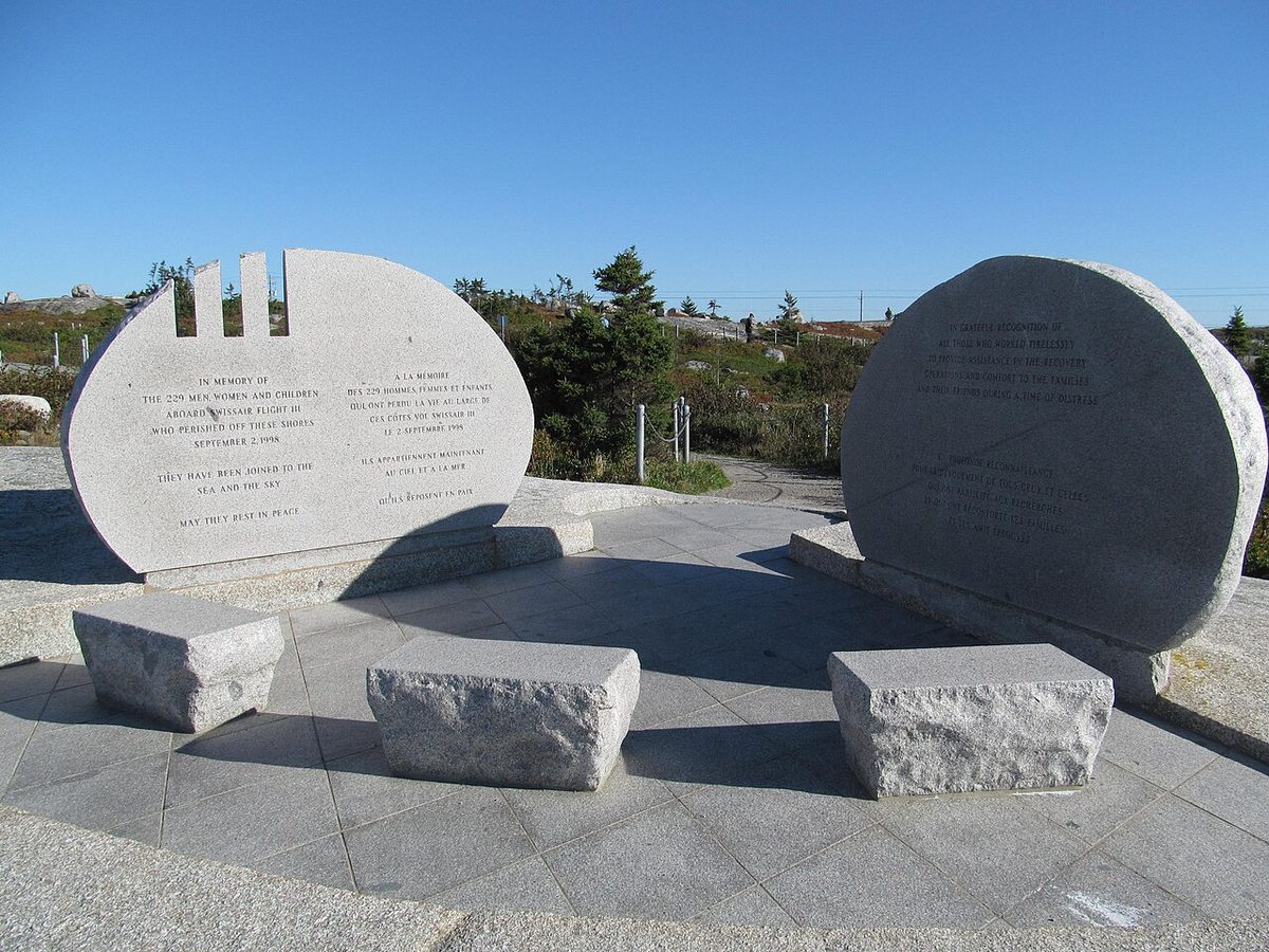 The Swissair Flight 111 memorial near Peggy's Cove, Nova Scotia.