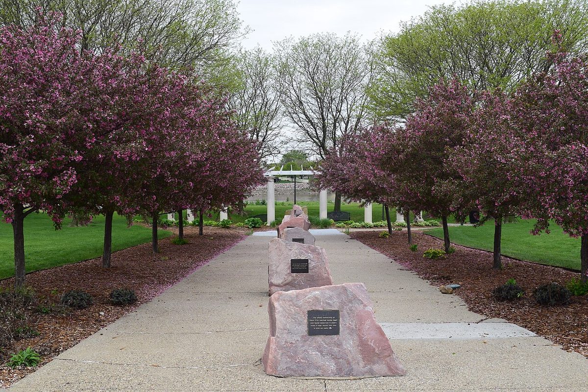 The memorial to United Airlines Flight 232 in Sioux City, Iowa.