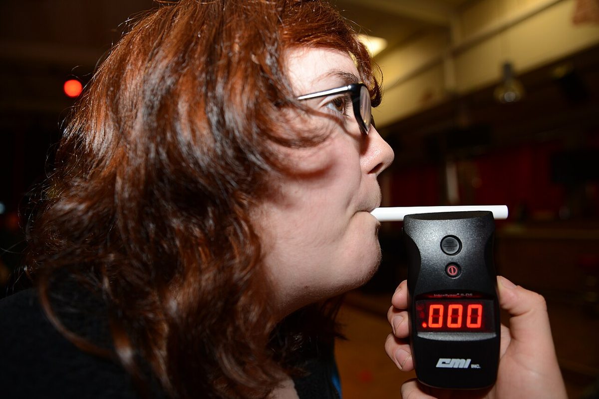A breath alcohol testing device.