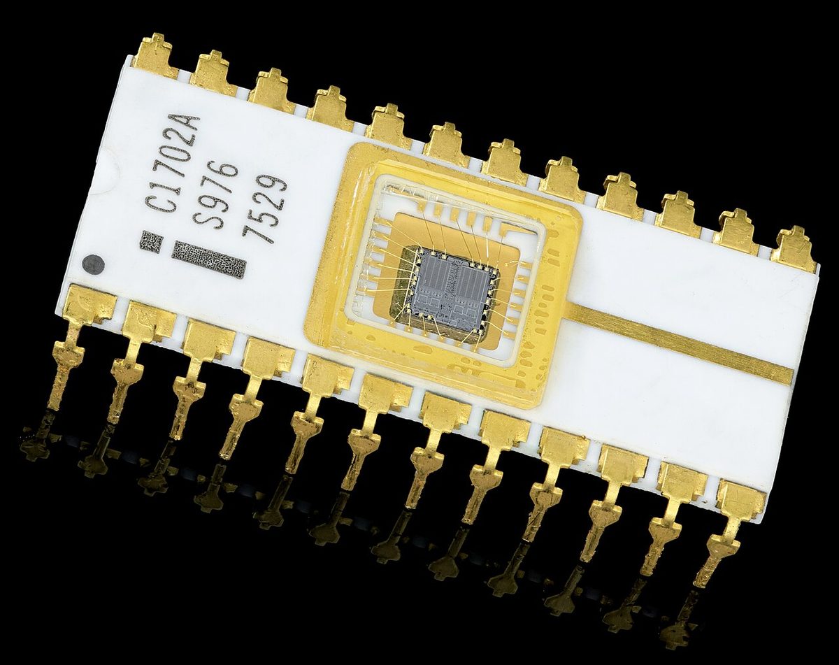 An EPROM memory chip.
