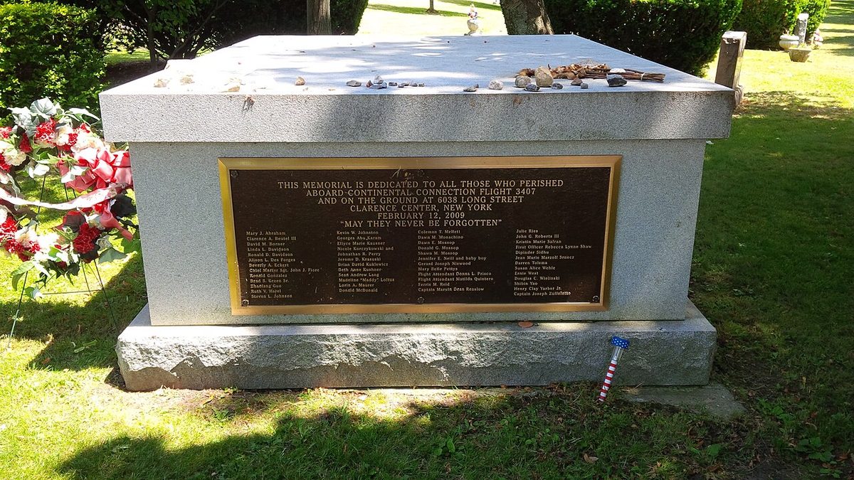 The memorial to the victims of Colgan Air Flight 3407.