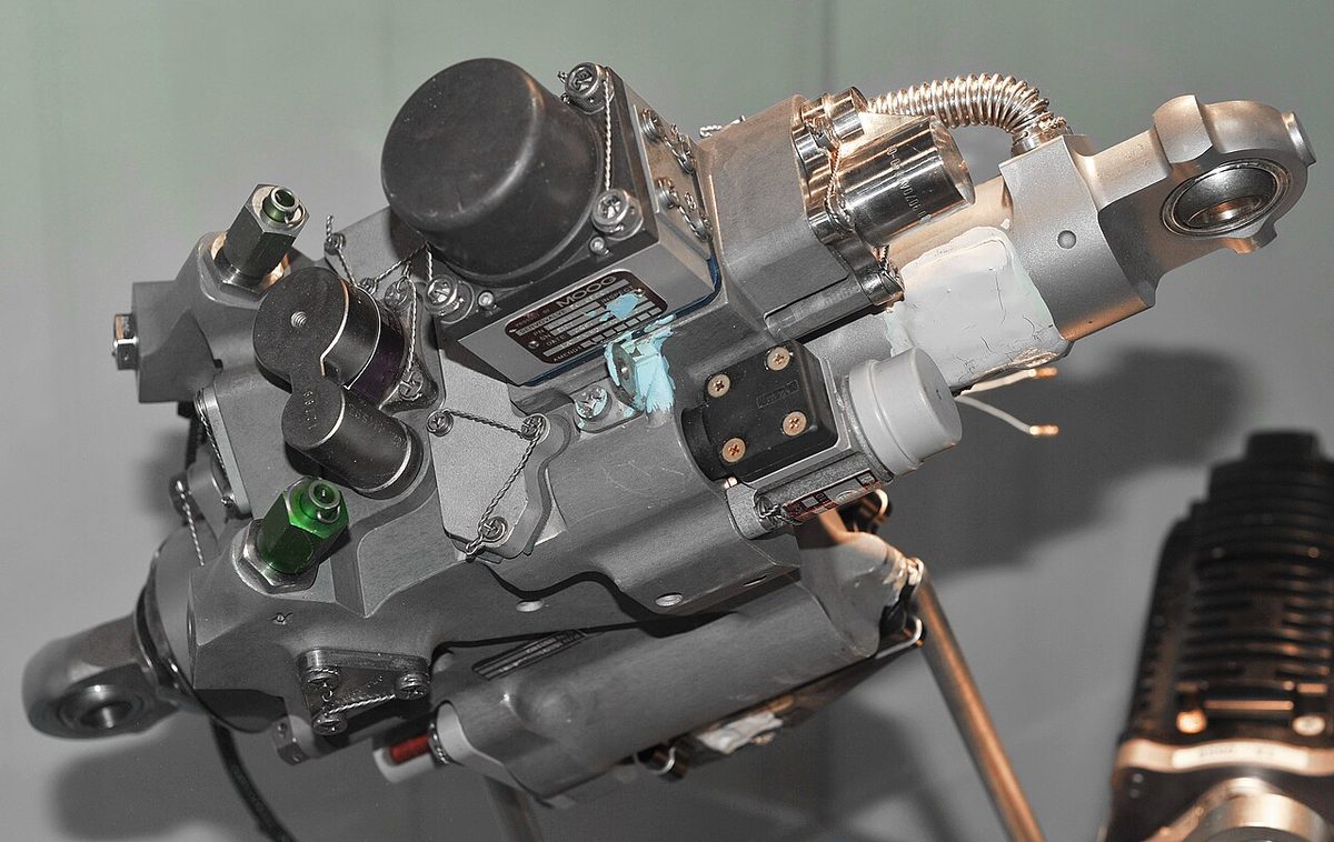 A hydraulic aileron actuator unit.
