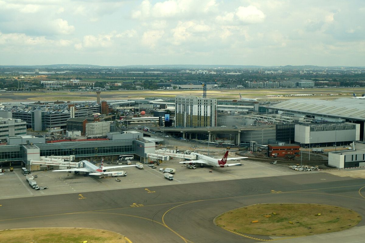 London Heathrow Airport seen from the air.